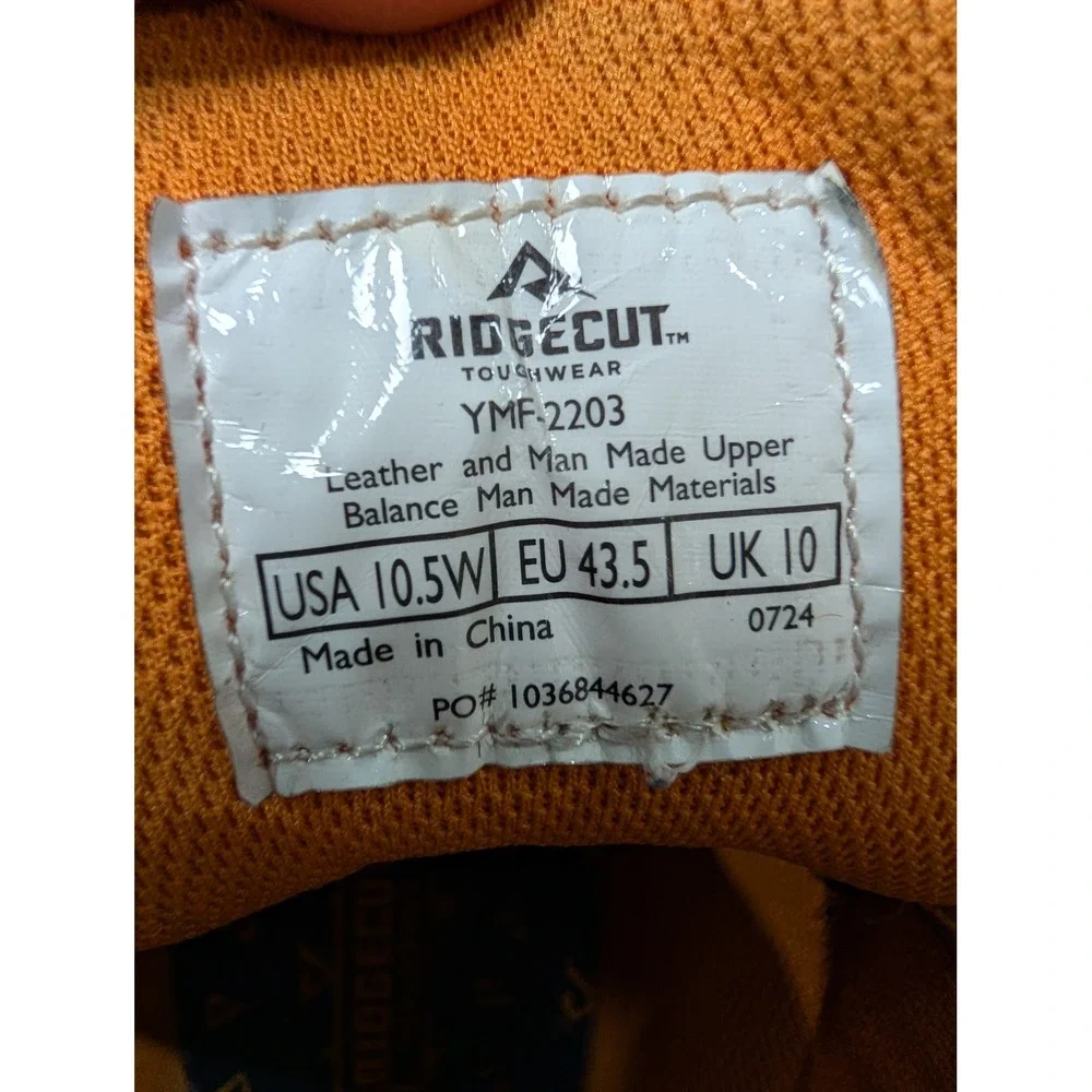 Ridgecut Toughwear Men's YMF-2203 Waterproof‎ Steel Toe Work Boots 10.5W Tan